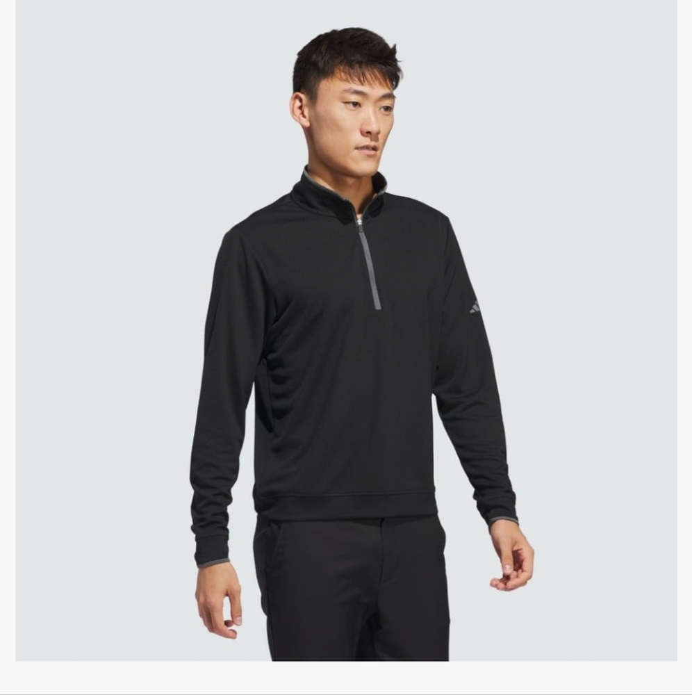 Adidas Performance 1/4 Zip Lightweight Long Sleeve Shirt Men's Size 2XL Black